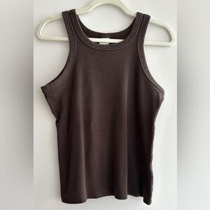 H&M Brown Ribbed Tank Top, Size Large
